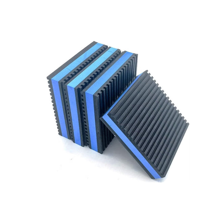 Easyflex Anti Vibration Rubber Pads Blue Eva Foam Inside Vibration Isolation Pad for Chillers, HVAC, Air Compressor, Washer and Dryer, Air Conditioner Units, Pack of 4